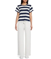 Copper Key Stripe Short Sleeve Boxy T-Shirt