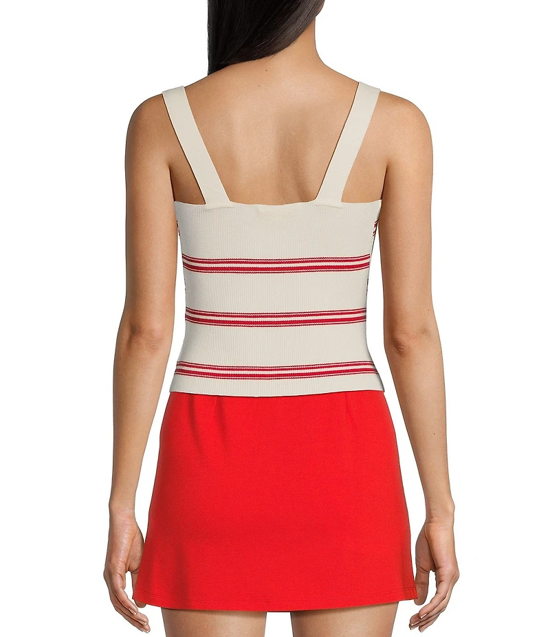 Copper Key Stripe Twist Knit Tank Top