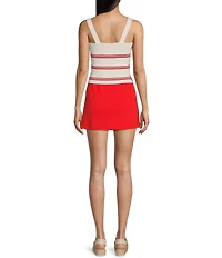 Copper Key Stripe Twist Knit Tank Top