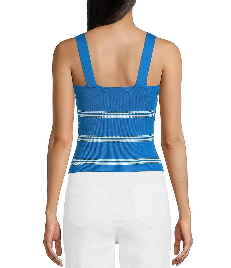 Copper Key Stripe Twist Knit Tank Top