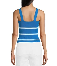 Copper Key Stripe Twist Knit Tank Top