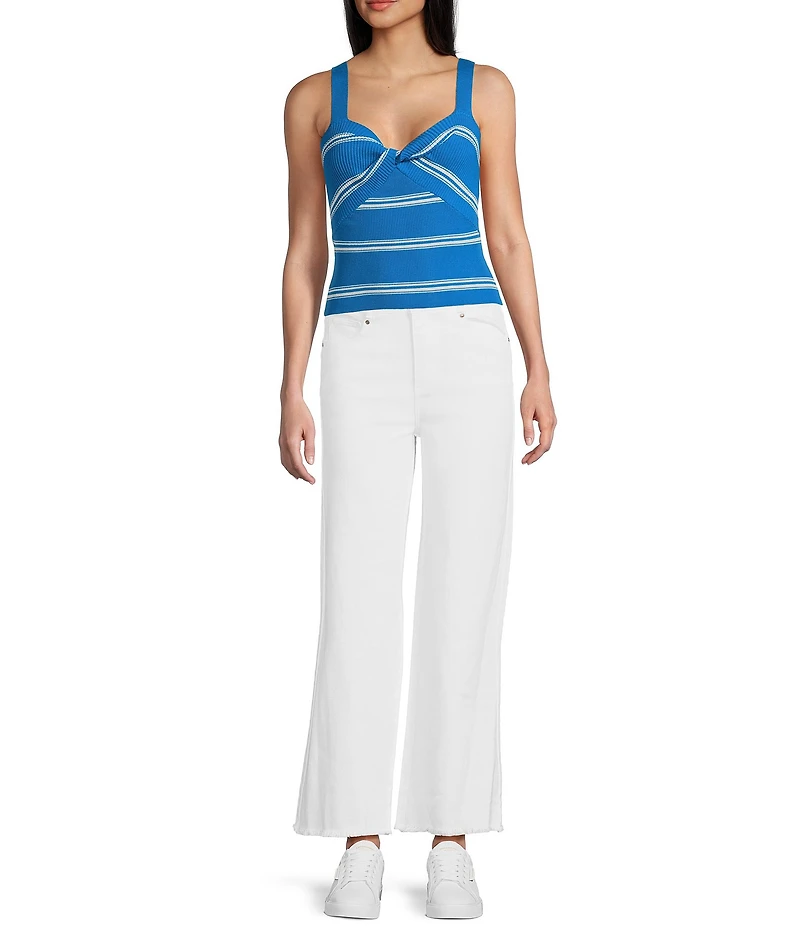 Copper Key Stripe Twist Knit Tank Top