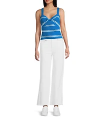 Copper Key Stripe Twist Knit Tank Top