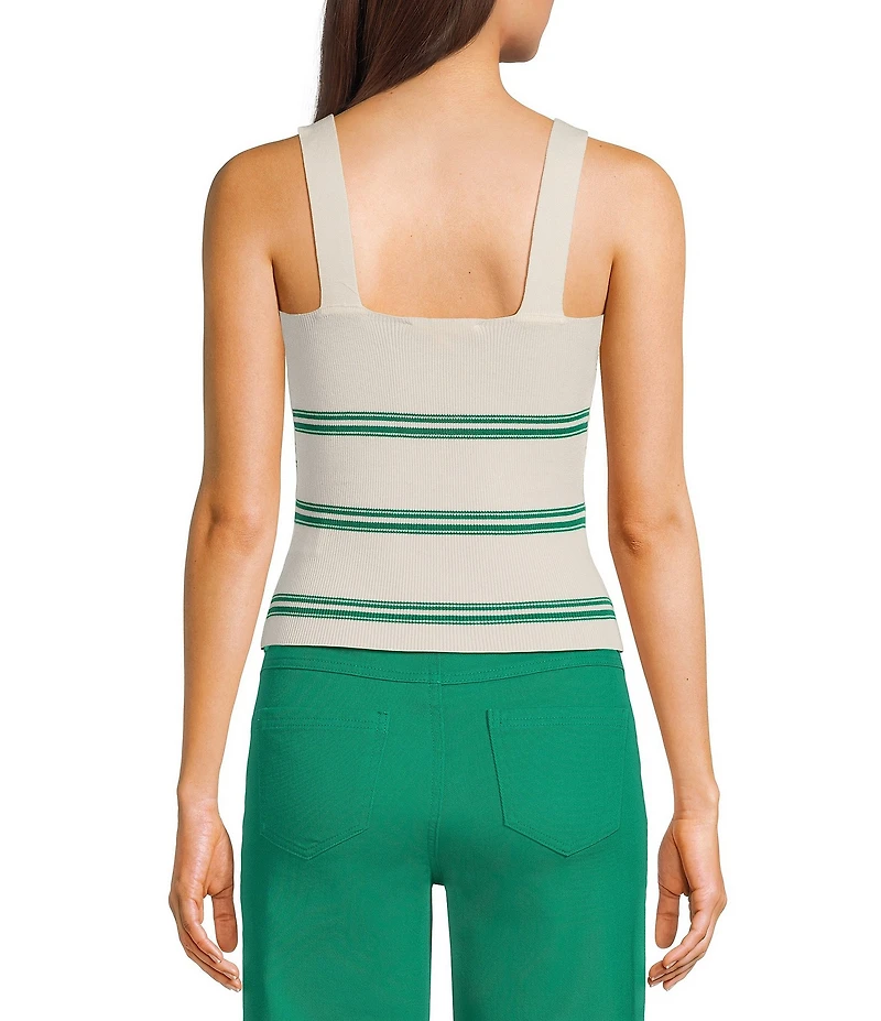 Copper Key Stripe Twist Knit Tank Top