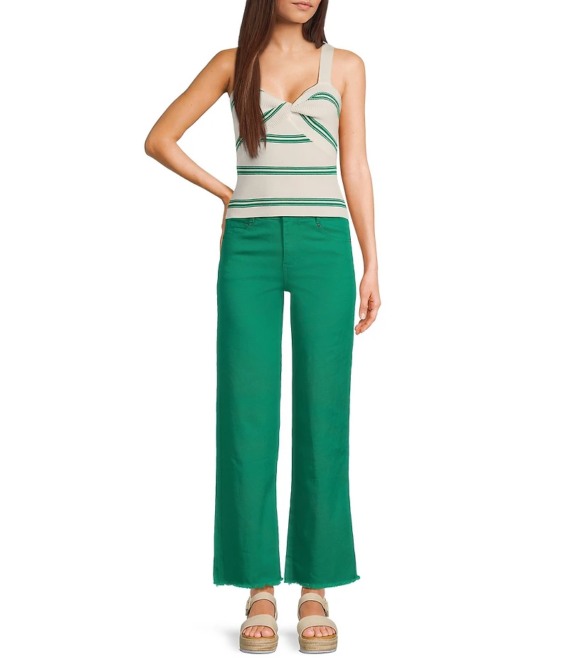 Copper Key Stripe Twist Knit Tank Top