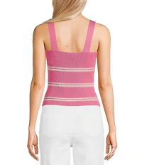 Copper Key Stripe Twist Knit Tank Top