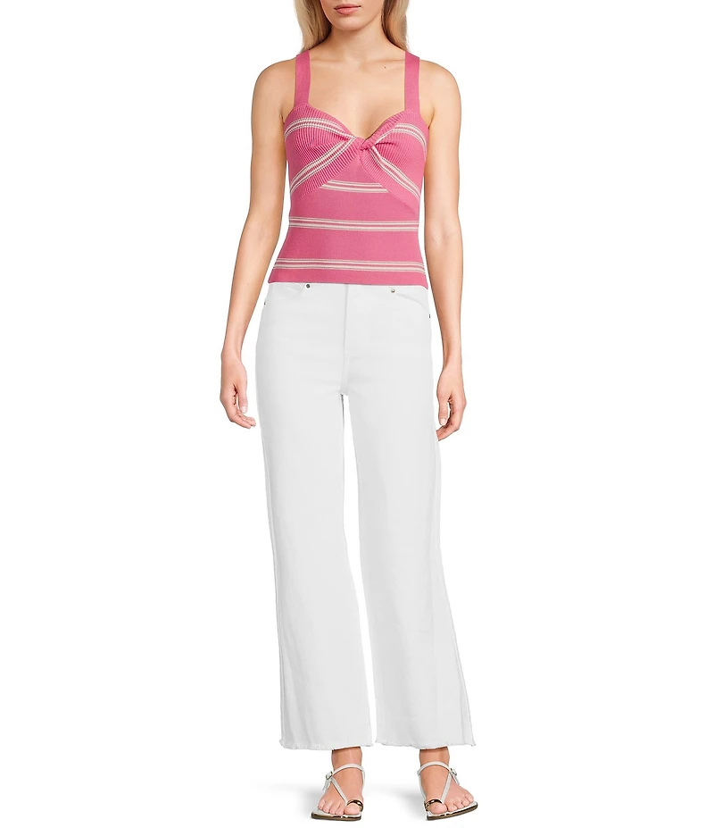 Copper Key Stripe Twist Knit Tank Top