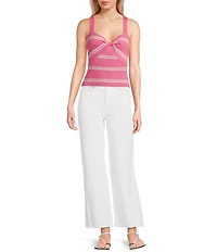 Copper Key Stripe Twist Knit Tank Top