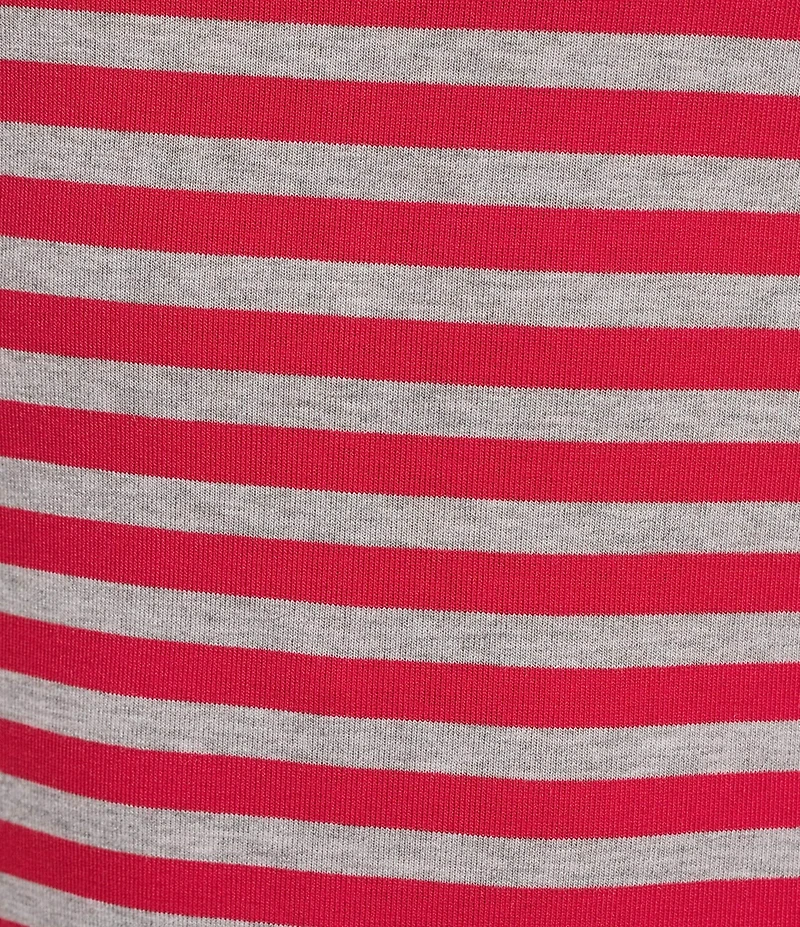 Copper Key Striped Curved Hem Brushed T-Shirt