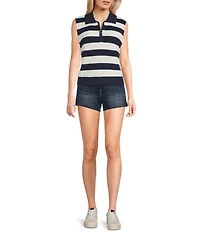 Copper Key Striped Quarter Zip Sweater Vest