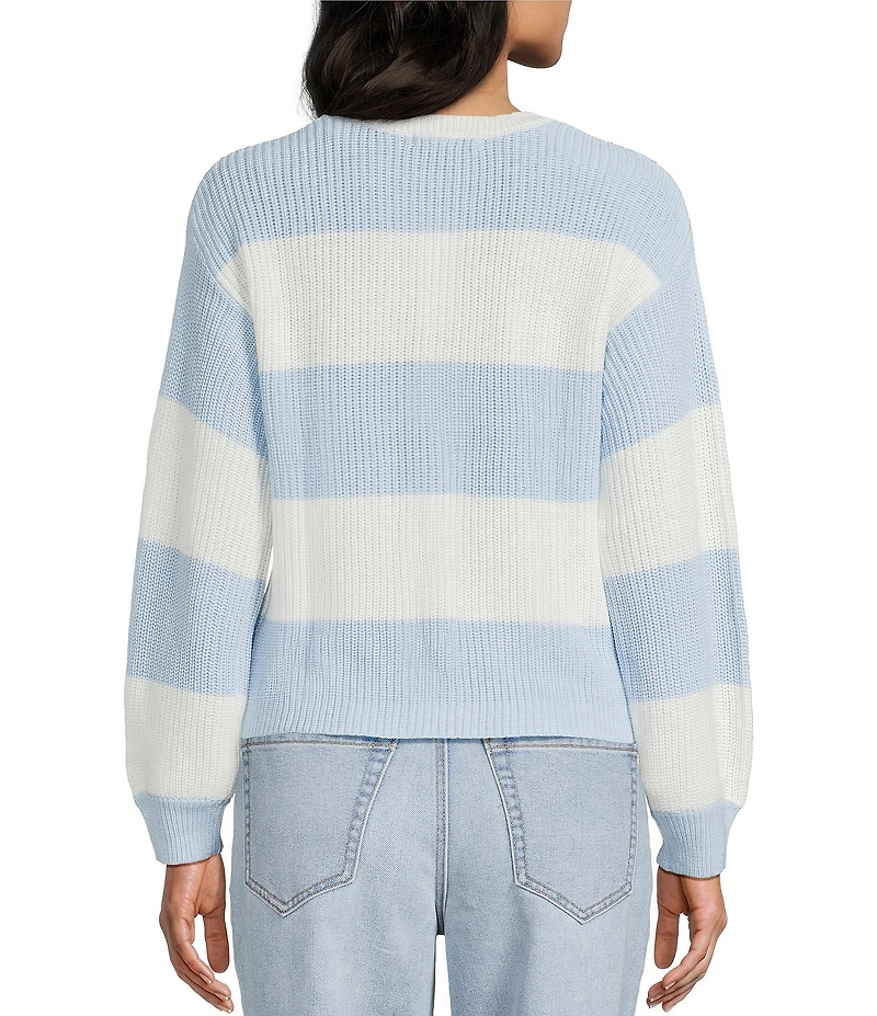 Copper Key Striped Shaker Stitch Sweater