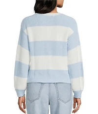 Copper Key Striped Shaker Stitch Sweater