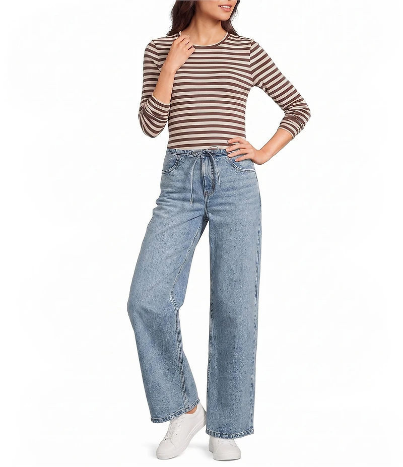 Copper Key Tie Waist Denim Pants