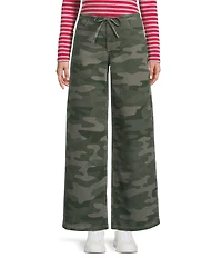 Copper Key Tie Waist Printed Denim Pants