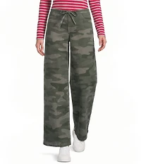 Copper Key Tie Waist Printed Denim Pants
