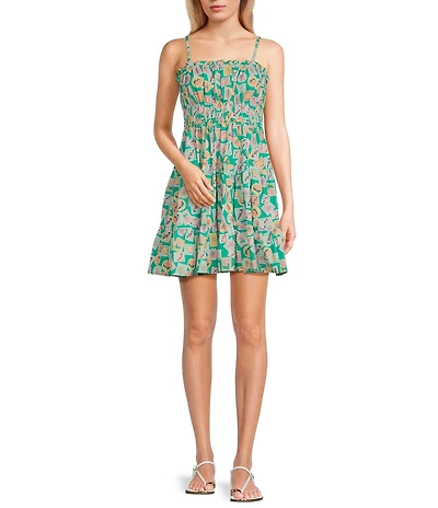 Copper Key Tiered Mini Dress