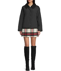 Copper Key Velvet Plaid Mini Skirt