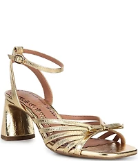 Copper Key Virgo Metallic Leather Strappy Bow Dress Sandals