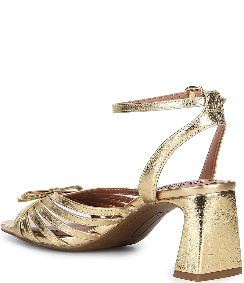 Copper Key Virgo Metallic Leather Strappy Bow Dress Sandals
