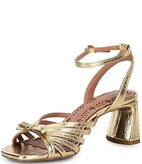 Copper Key Virgo Metallic Leather Strappy Bow Dress Sandals