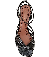 Copper Key Virgo Patent Strappy Bow Block Heel Sandals