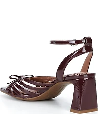 Copper Key Virgo Patent Strappy Bow Block Heel Sandals