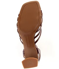 Copper Key Virgo Patent Strappy Bow Block Heel Sandals