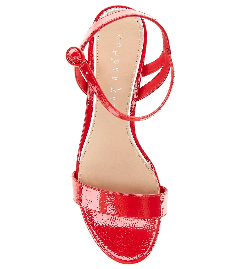 Copper Key Waltz Patent Ankle Strap Sandals