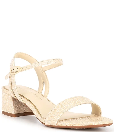 Copper Key Waltz Raffia Block Heel Dress Sandals