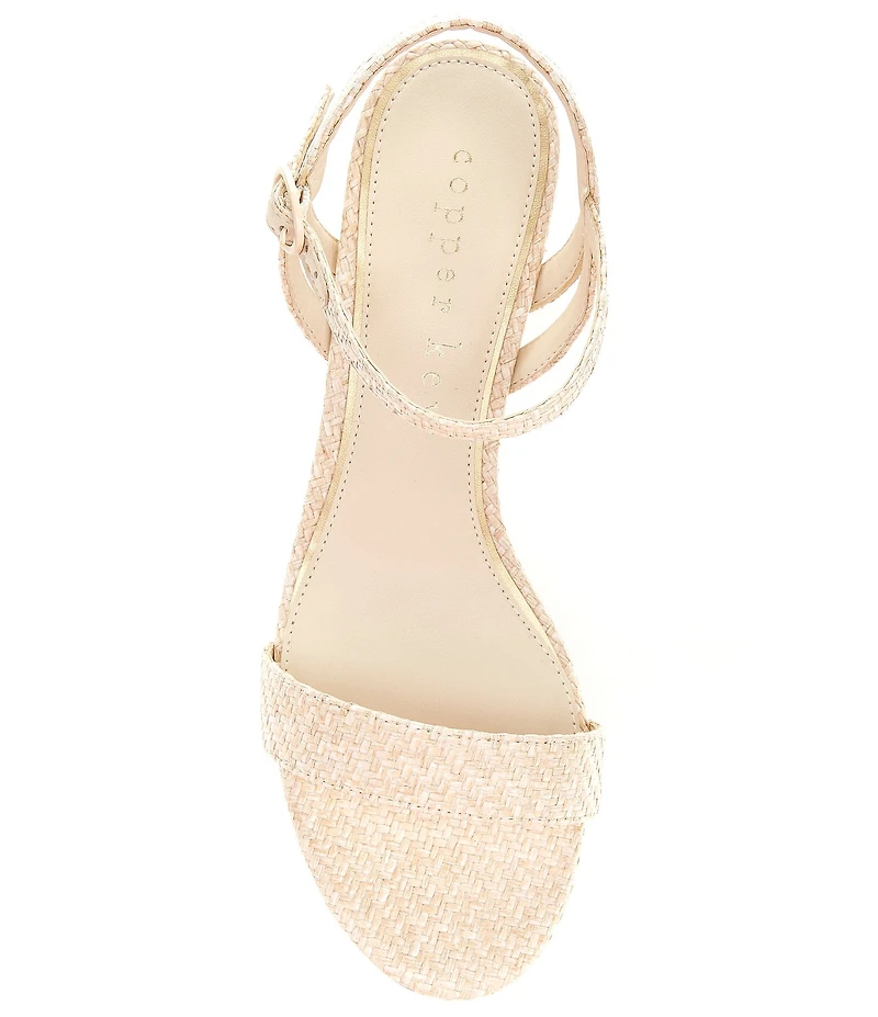 Copper Key Waltz Raffia Block Heel Dress Sandals