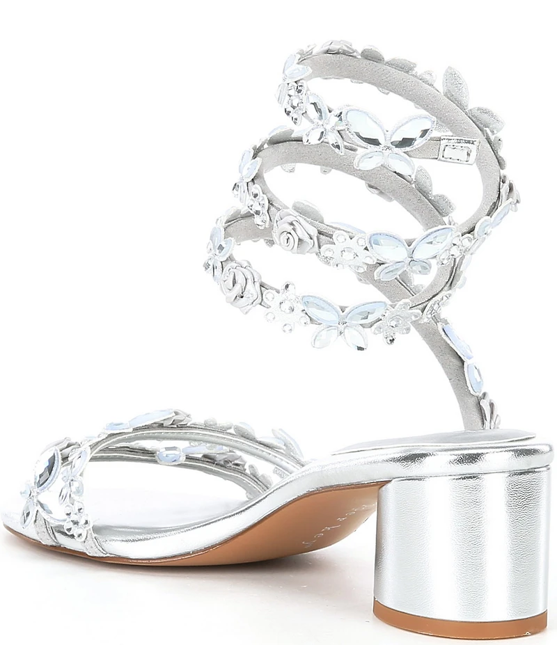 Copper Key Whimsy Metallic Ornamented Ankle Wrap Dress Sandals