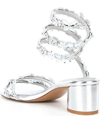 Copper Key Whimsy Metallic Ornamented Ankle Wrap Dress Sandals