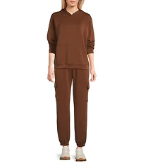 Copper Key Wide Leg Drawstring Coordinating Cargo Joggers