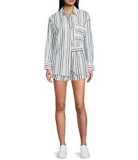 Copper Key Coordinating Woven Multi Stripe Shirt