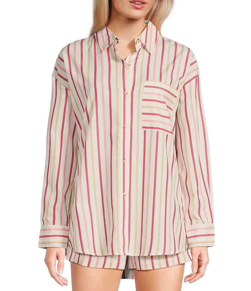Copper Key Coordinating Woven Multi Stripe Shirt