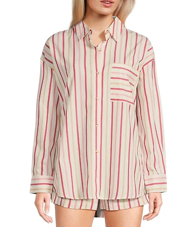 Copper Key Coordinating Woven Multi Stripe Shirt