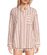 Copper Key Coordinating Woven Multi Stripe Shirt