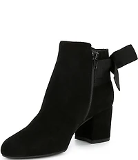 Copper Key Yule Suede Bow Block Heel Booties