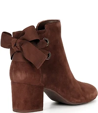 Copper Key Yule Suede Bow Block Heel Booties