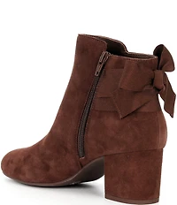 Copper Key Yule Suede Bow Block Heel Booties