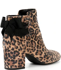 Copper Key Yule Suede Leopard Print Bow Booties