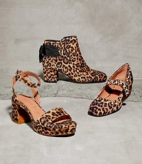 Copper Key Yule Suede Leopard Print Bow Booties