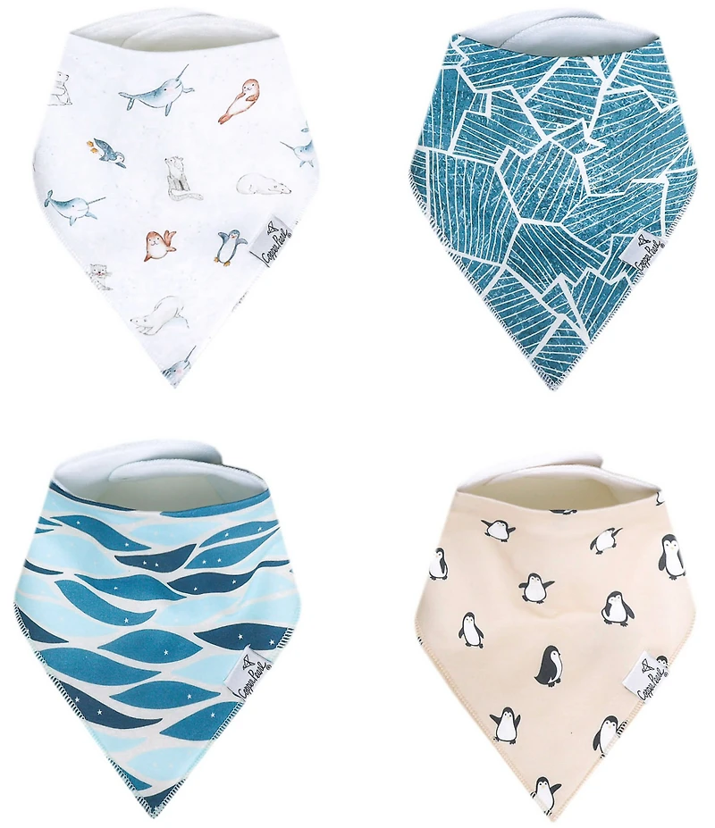 Copper Pearl Baby Boys Arctic Wonder Print Bandana Bibs 4-Pack