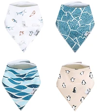 Copper Pearl Baby Boys Arctic Wonder Print Bandana Bibs 4-Pack