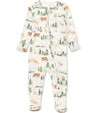 Copper Pearl Baby Boys Grayson Woodland Print Long Sleeve Zip Front Footie