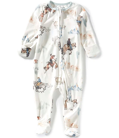 Copper Pearl Baby Boys Months Boone Western Print Long Sleeve Zip Front Footie