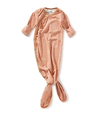 Copper Pearl Baby Boys Cooper Car Print Long-Sleeve Knotted Gown