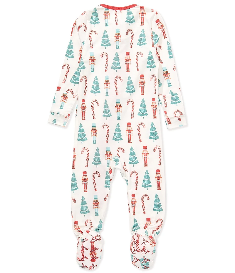 Copper Pearl Baby Boys Nicholas Holiday Print Long Sleeve Zip Front Footie Coverall