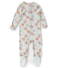 Copper Pearl Baby Boys Sport Medley Long Sleeve Zip-up Footie Pajamas