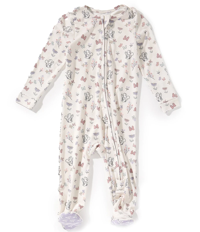 Copper Pearl Baby Girls Bowquet Print Zip Up Footie Pajama